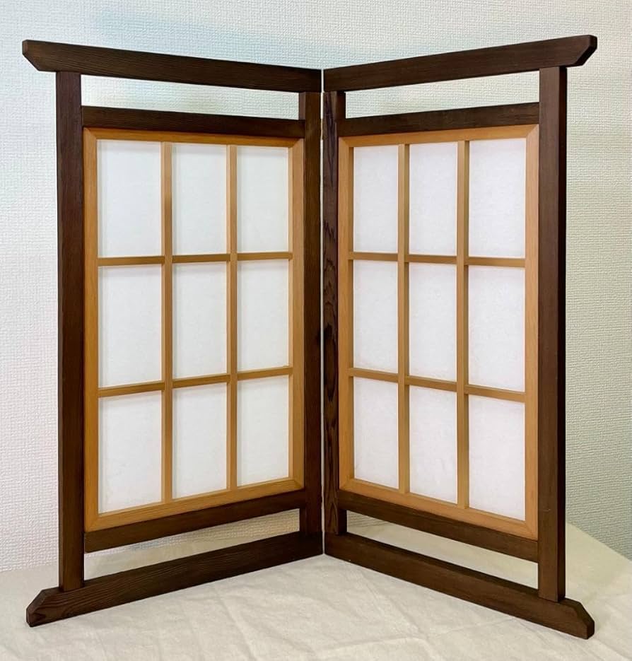 【書院組子 障子衝立】間仕切り　和モダン　焼杉　新品 Amazon.co.jp: 書院組子 障子衝立間仕切り 和モダン 焼杉